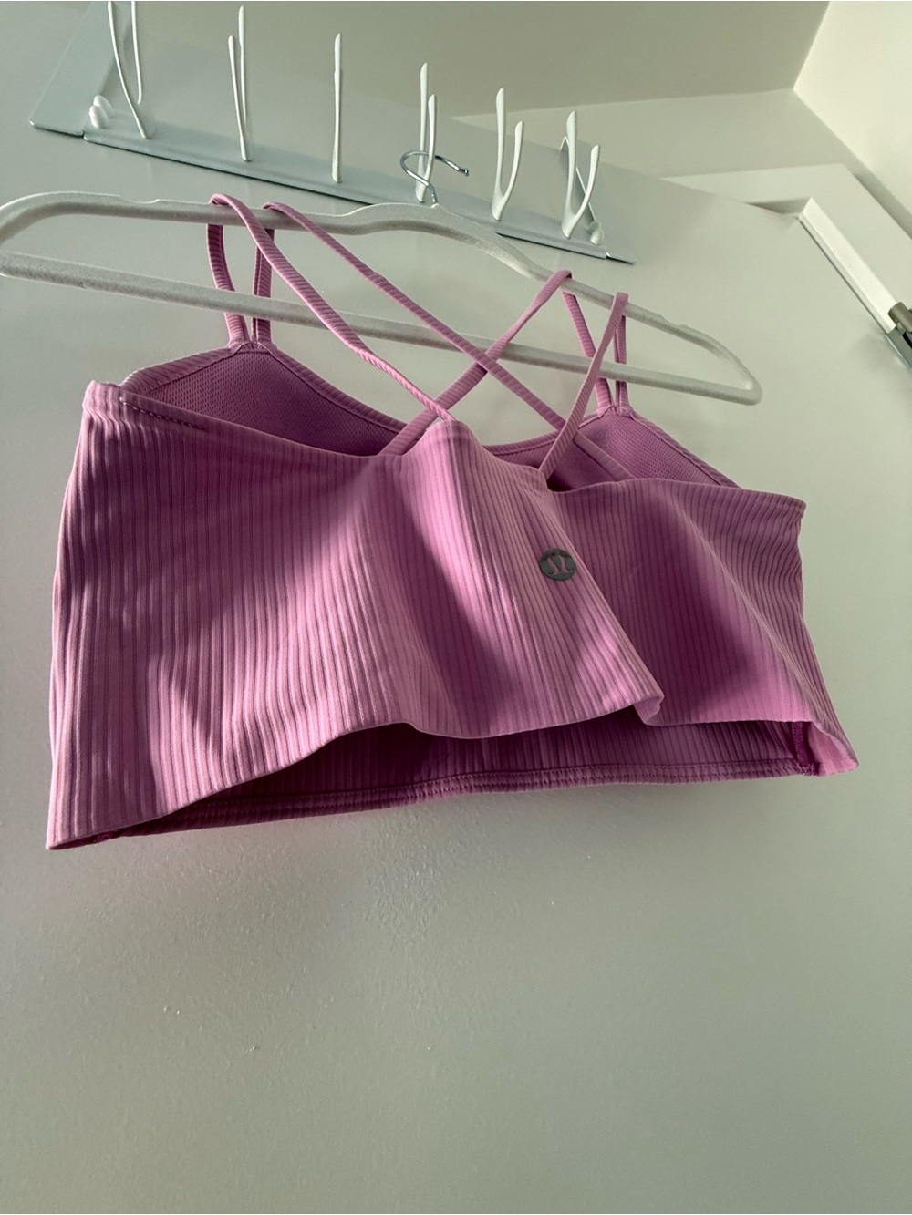 lululemon athletica Ribbed Pink Strappy Longline Sports Bra - Picture 5 of 5